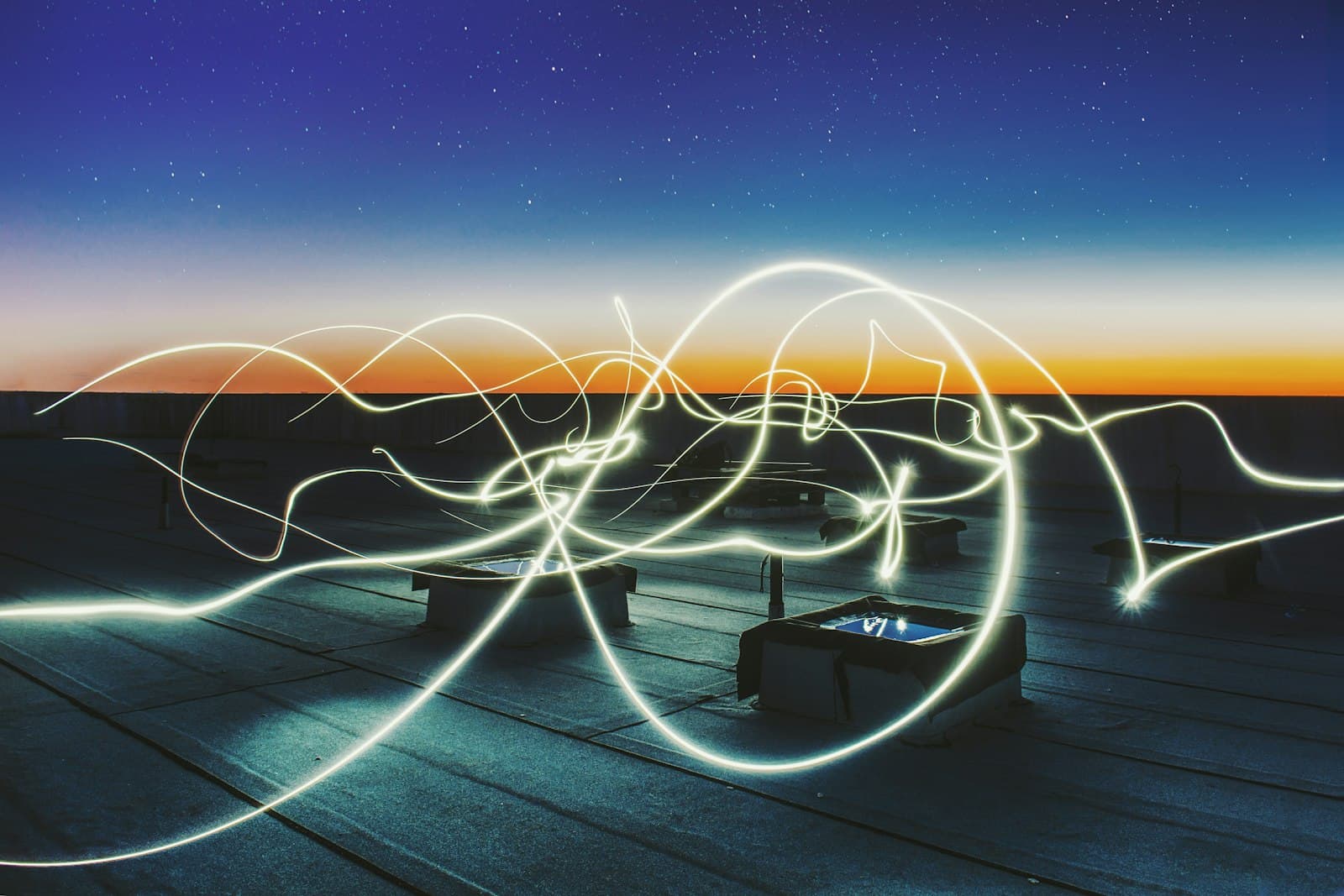 Industrial skyline at dusk